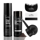 Hair Fibers for Thinning Hair, Dark Brown, Professional 5-in-1 Hair & Beard Styling Set, Include Applicator Pump, Fiber Hold Spray, Application Card, Hairline Comb,Hair Powder for Women & Men