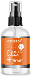 3 in 1 Super-Charged Anti-Aging Face Mist w/Retinol, Vitamin C + Collagen | Hydrates, Refreshes & Brightens for a More Glowing Complexion | 4 fl oz, 120 ml