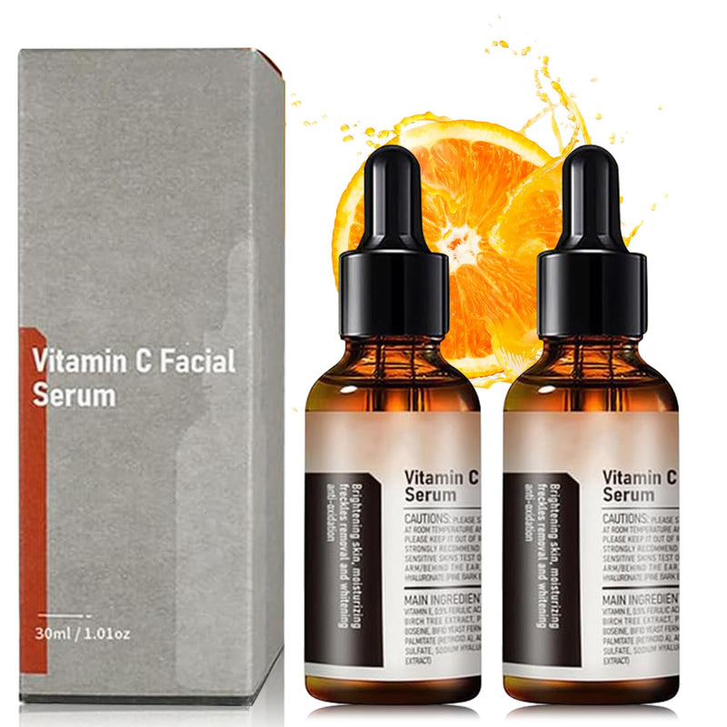 2 PCS Vitamin C Facial Serum Essence, Skin Care, Hydration, Skin Moisturized, 30 ml, 1.01oz