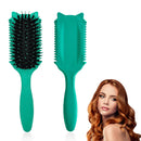 Curl Defining Brush, Curly Hair Brush for Curls, Waves and Coils, Volumizing and Detangling Brush for Women, Reduces Frizz and Pulling, Defines and Shapes Curls Gently (Green)