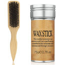 Slick Back Hair Brush & Hair Wax Stick Set Boar Bristle Hair Brush for Slick Back Hair, Taming Flyaways, Baby Hairs Wax Stick for Sleek Ponytail Bun Edge Control Styling