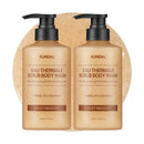 KUNDAL Eau Thermale Scrub Body Wash [Violet Muguet] | Korean Skin Care Moisturizing and Exfoliating, Softens Skin |Contains AHA & PHA 16.9fl oz (Pack of 2)