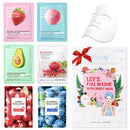 6 PCS Real Nature Hydrating Strawberry Cherry Peach Face Mask skincare, Hyaluronic Acid, Vitamin C and E, Chamomile, Korean Beauty Essence Facial Paper Sheet Mask for Skin Care Moisturizing