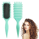 Curly Hair Brush, Curl Defining Brushes, Styling Brush for Curly Hair, Shaping and Defining Curls Brushes for Women (Green)