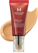 MISSHA M Perfect Cover BB Cream No.29 Caramel Beige - Medium/Tan with Warm Undertone SPF 42 PA +++ 1.69 Fl Oz - Tinted Moisturizer with SPF