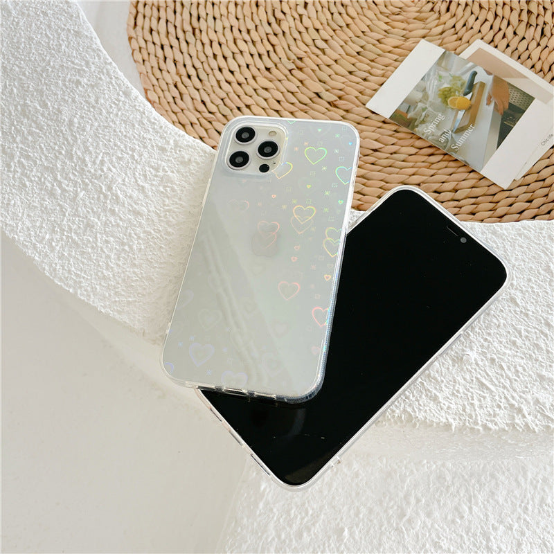 Laser Colorful Love Mobile Phone Soft Case