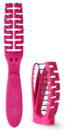 Compact Folding Hair Brush with Mirror - Detangling Comb for Adults & Kids, Portable for Travel & Storage, Wet & Dry Hair