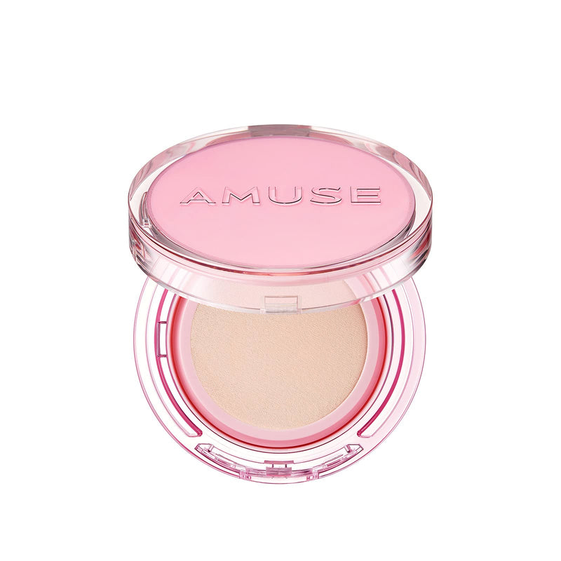 Amuse SEOUL DEW POWER VEGAN CUSHION 01 PURE | clear pink beige | Dewy, glow, long-lasting, double coverage, clean beauty, lightweight, natural look, foundation for sensitive skin, hydrating cushion
