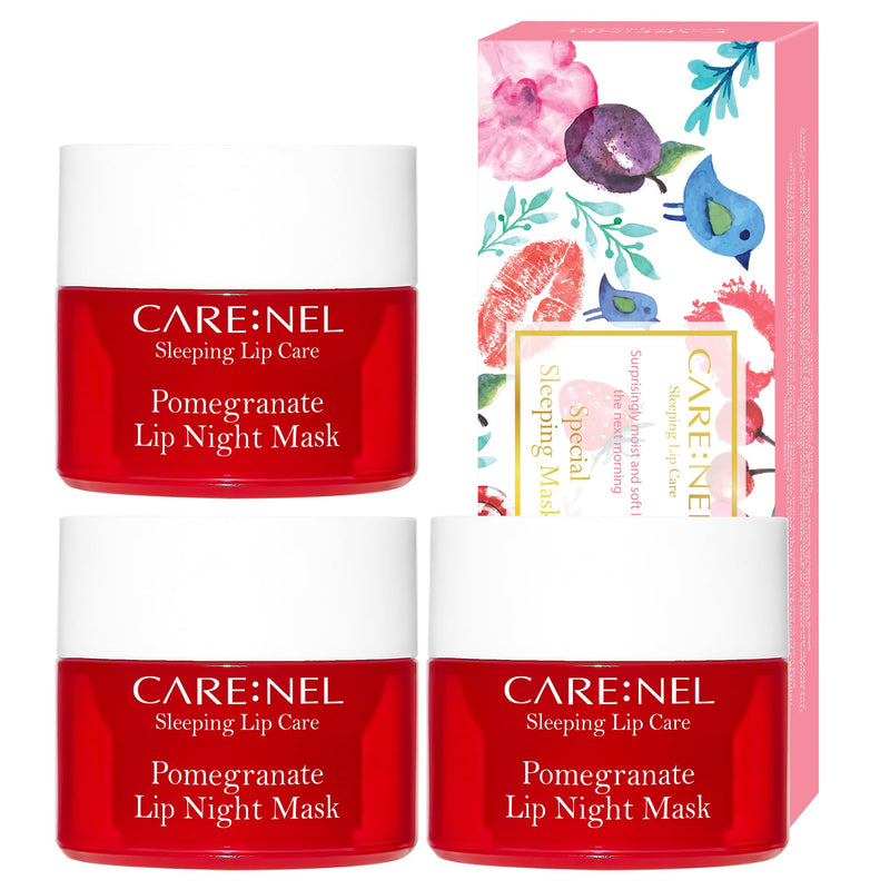 Lip Sleeping Mask Pomegranate 5g (3 Set) - Korean Beauty lips all day long, Lip gloss
