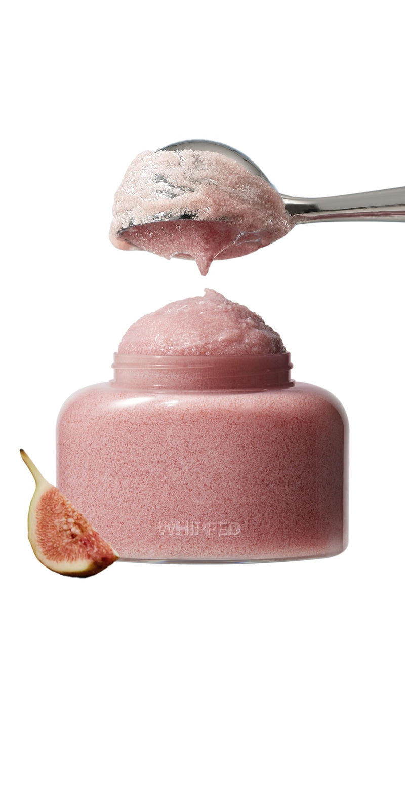 WHIPPED VEGAN SCRUB FIGBUTTER 210g (7.40 oz) – Made with Fig & Cacao Butter | Soft as Gelato Texture, Enriched with Ceramide, Shea Butter & Niacinamide | 10x Finer than Sugar Scrubs | for Face & Body