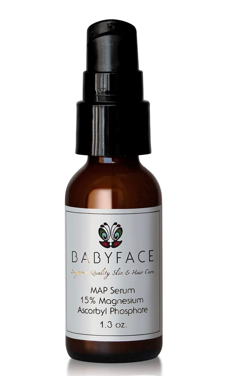 Babyface Powerful Vitamin C Serum, Super Strength 15% MAP - Brightening & Even Skin Tone - Non-Irritating for Sensitive Skin (1.3 oz)