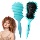 Curly Hair Defining Brush, Curly Hair Brush, Professional Styling Tool with Ball-Tip Bristles,for Combing and Shaping Men's and Women's Curls to Reduce Pulling (Green)