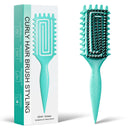 Curly Hair Brush, Curl Defining Brush with Soft Boar Bristles Detangling Tangled Glides, Wide-Teeth Design Effortlessly Shaping & Defining Curls, Curling Definer for Wet & Dry Hair