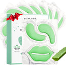 10 Pair Under Eye Mask & 10 Pair Lip Mask Skincare Set, Aloe Vera Lip Patches & Under Eye Patches for Puffy Eyes, Dark Circles, Dry Lips Lines, Deep Hydrating Moisturizing for Women & Men Skincare
