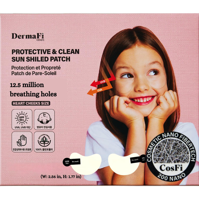 [DermaFi] Protective & Clean Sun UV Shield Patch Breathable and Transparent Patch (0.0002 inches nano-thickness) 1pair* 5pack, Korean Beauty, Small size for Kids