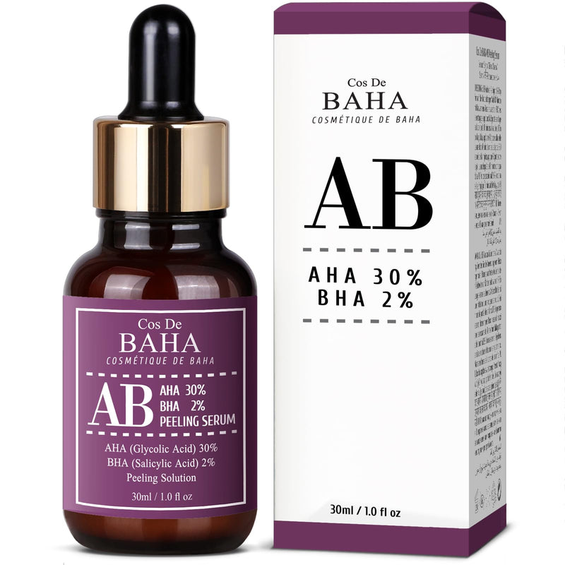 High-Potency AHA 30% + Salicylic Acid 2% Exfoliating Serum - Facial Serum for Smoother Appearance, 1 Fl Oz (30ml)