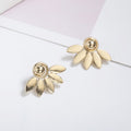Zircon daisy flower back hanging earrings
