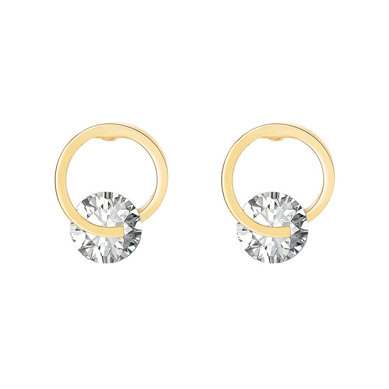 Simple Fashion Geometric Shape Alloy Zircon Earrings