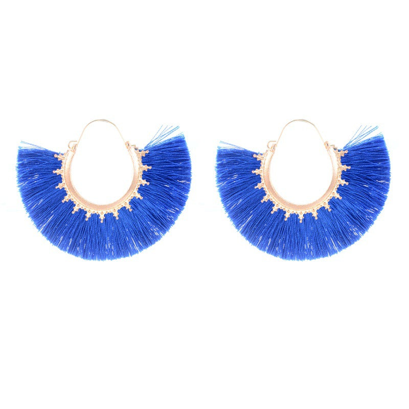 Creative Fan-shaped Earrings Selling Ethnic Style Exaggerated