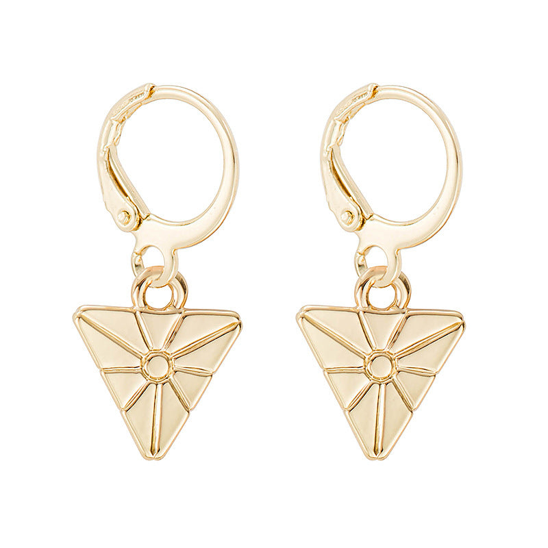 Geometric pattern alloy earrings