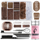 386Pcs Ballet Hair Styling Kit-Hair Wax Stick, 200 Elastic Ties, 50 Bobby Pins, 50 U-Pins, 10 Invisible Hair Bun Nets, 3 Combs&Brushes, 2 Loop Tools, Professional Dance Performance Kit w/Storage Box