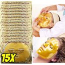 24K Collagen Facial Mask (15 PCS) Anti Wrinkle, Firm Skin & Hydrating Skin Anti Aging, Puffiness, Mask for Revitalizing