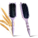 Curl Defining Brush, Curly Hair Brush, Edgelift Wave Curlar, Wavy Style & Define Curler, Curling Volume Edge Lift Brushes for Women & Men, Cepillo Definidor Definir Cabello Rizado (Purple)