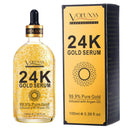 24K Gold Serum for Face,Skin Brightening Anti Aging Face Serum Moisturizer with Vitamin C,Hyaluronic Acid & Argan Oil for Dark Spots & Fine Lines,Korean Skin Care Glow Collagen Booster Serum