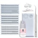 Eyelashes Extension Cluster - Multipack of 240 (3 Sizes, 80 pcs each) Single Lashes Clusters with Eyelash Glue and Tweezers, Complete Eyelashes Extension Compact Lash Kit