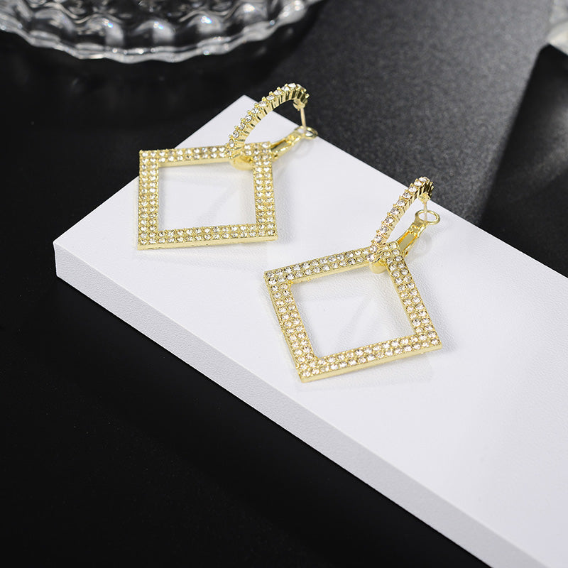 European And American Hot Style New Fashion Square Earrings Simple