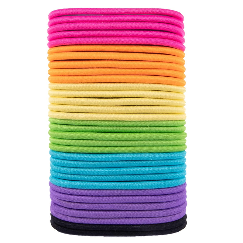 Premium 4mm Bright Elastic Bands - 32 Count