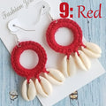 Holiday Hand-Woven Cotton Earrings