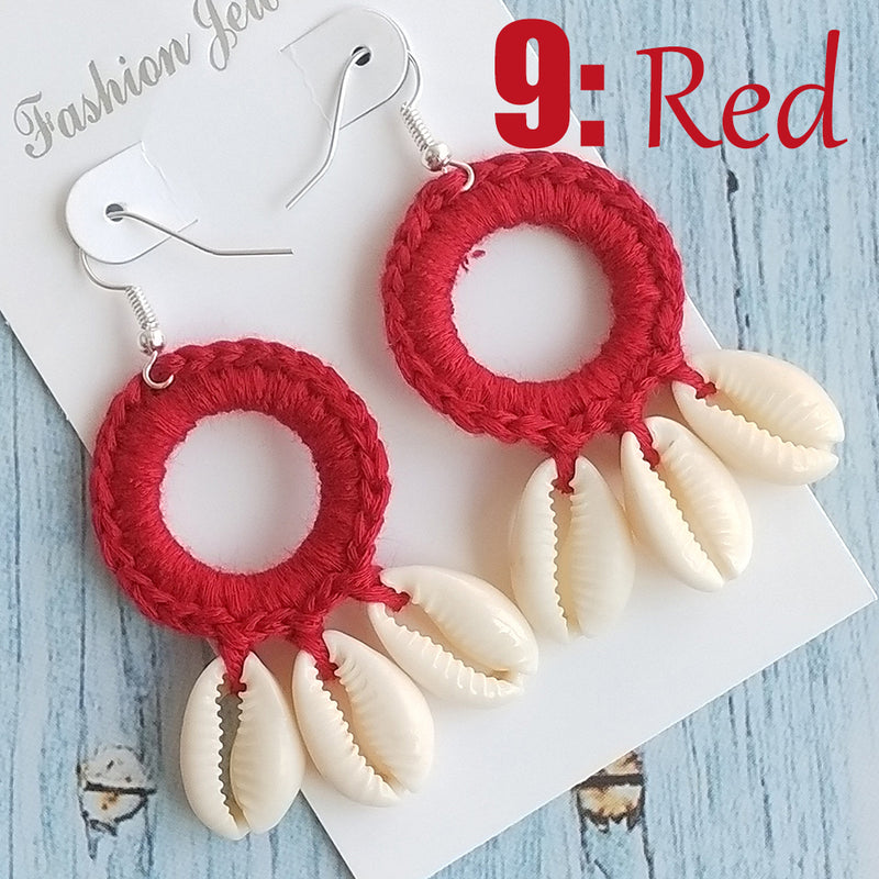 Holiday Hand-Woven Cotton Earrings