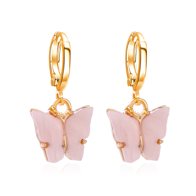 Fashion Color Acrylic Butterfly Earrings Earrings