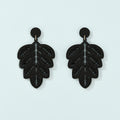 Fashionable Black Leaf Shape Pendant Earrings