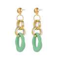 Long Exaggerated O-shaped Circle Color Acrylic Big Earrings