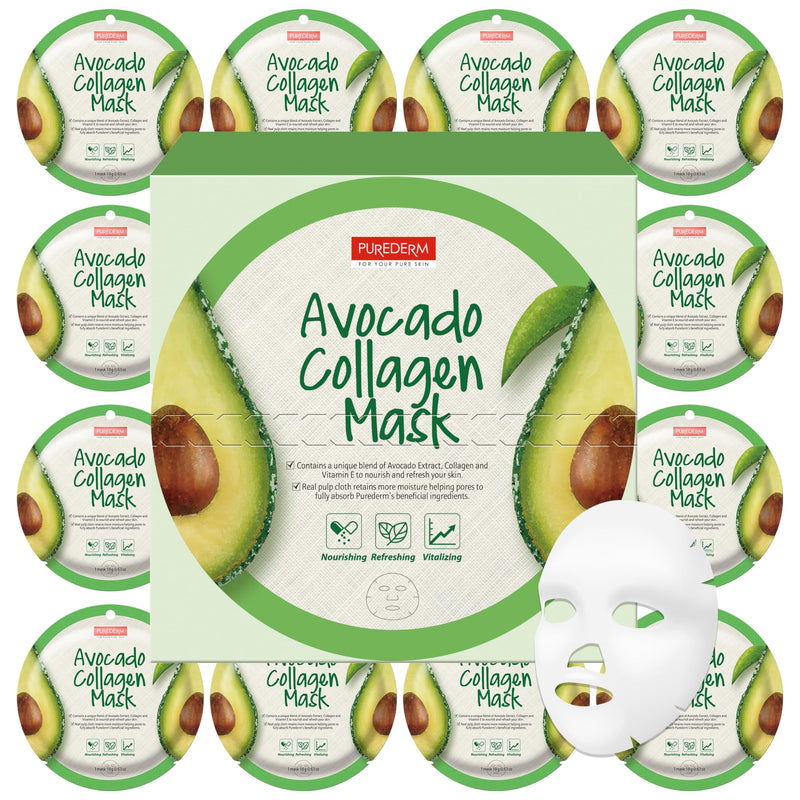 Purederm P/D Avocado Collagen Mask(Circle) (12pcs)