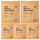 varuza] Real Natural Sheet Mask EWG VERIFIED, Vegan Face Mask for Hydration, Non-GMO, No Artificial Fragrance, Made in Korea (5 PACK, BLUE AMPOULE)