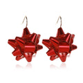 Christmas Snowflake Ribbon Earrings Cartoon Bell Christmas