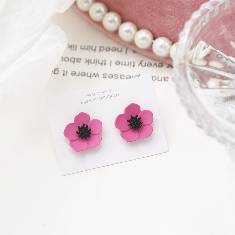 Girly petals temperament geometric wild earrings