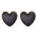 Exaggerated Black Peach Heart Long Tassel Earrings Retro