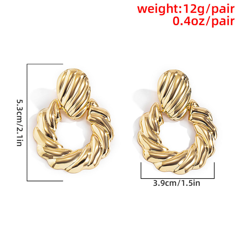 Temperament Twisted Twist Personality Earrings Women