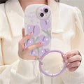 Purple Tulip Transparent Ring Phone Case