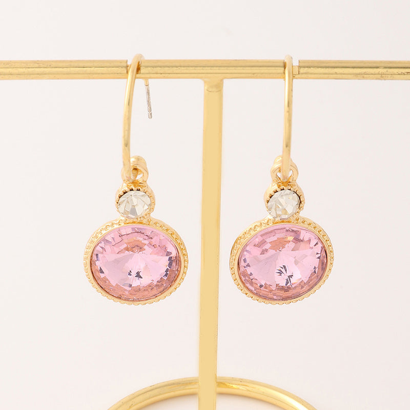 Popular Alloy Inlaid Colorful Crystal Earrings Earrings