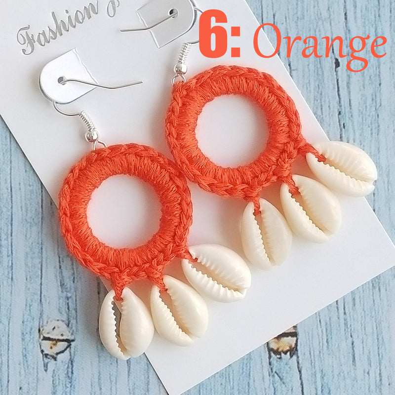 Holiday Hand-Woven Cotton Earrings