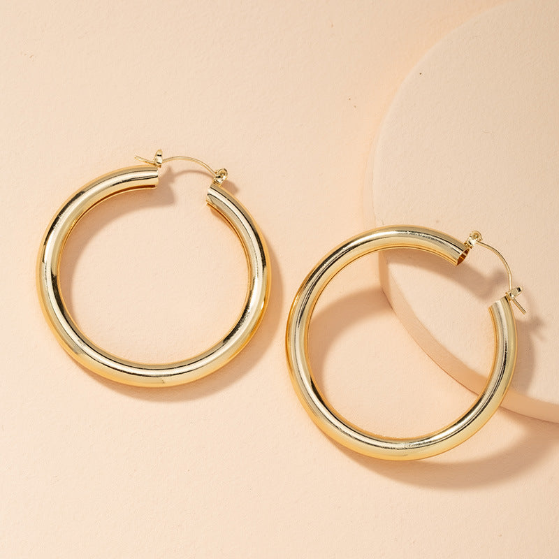 Metal Wind Circle Earrings Retro Ear Jewelry