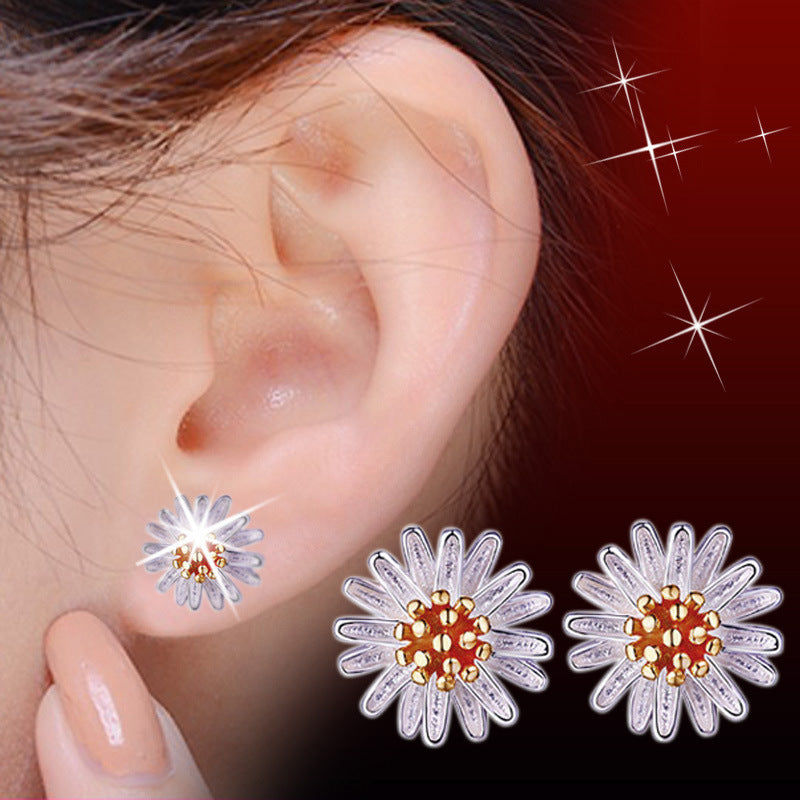 Fashion Sunflower Daisy Flower Stud Earrings