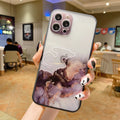 Watercolor Shell Print Skin Feeling Contrast Color Precision Hole Mobile Phone Case