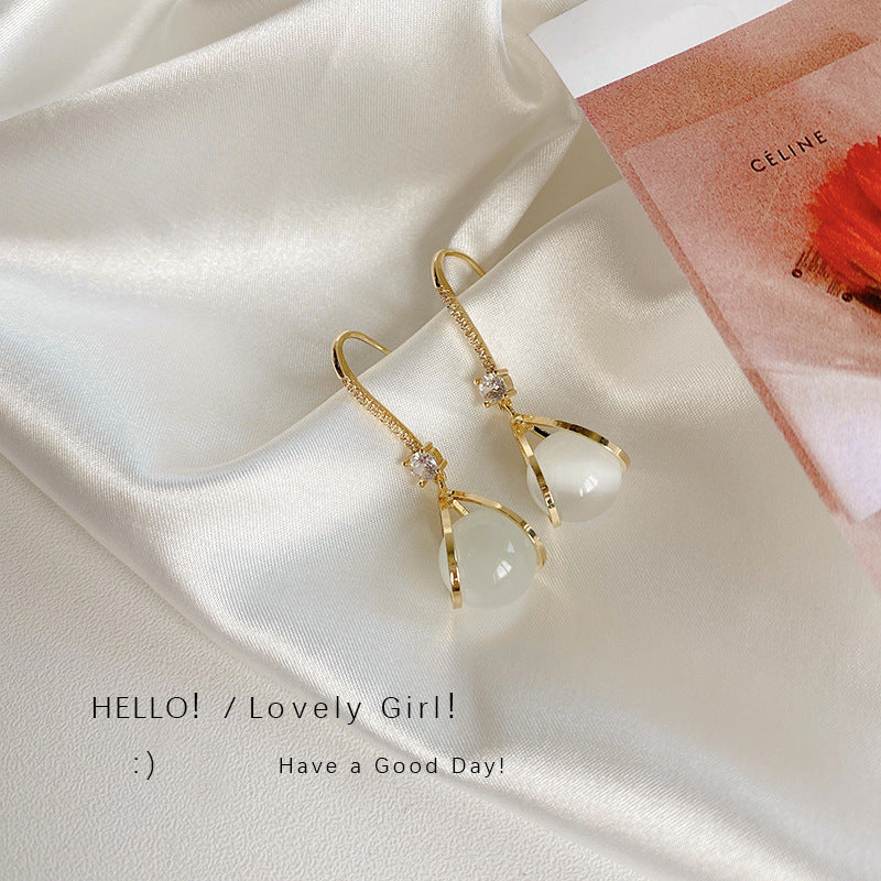 Korean Fashion Sense Opal Earrings Drop Earrings