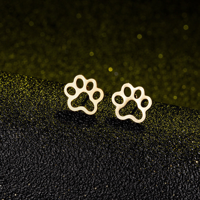 Personality Creative Cat Claw Gold And Silver Alloy Stud Earrings